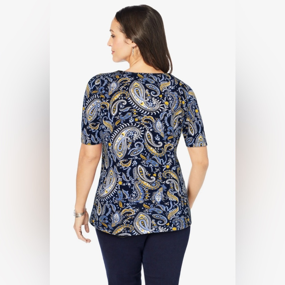 Jessica London Plus Size Stretch Square Neck Short Sleeve Tee! Size 22/24. - Picture 6 of 13